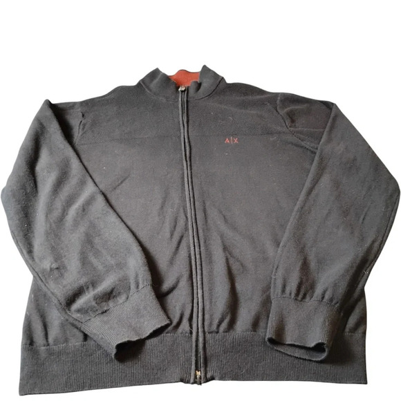 Armani Exchange Navy Blue Zip Up Cardigan, Large - Picture 3 of 9